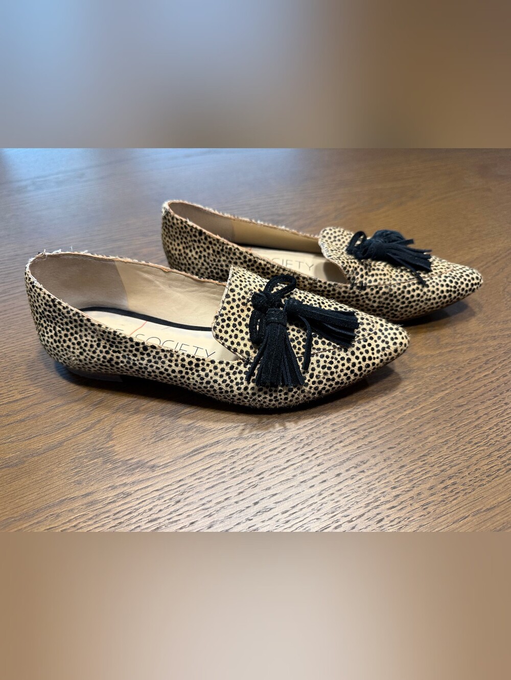 Sole Society Leopard Print Calf Hair Flats Size 6
